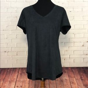 Laila Jayde short sleeve faux suede top XL
